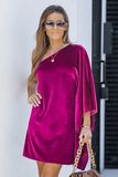 One Shoulder Velvet Dress