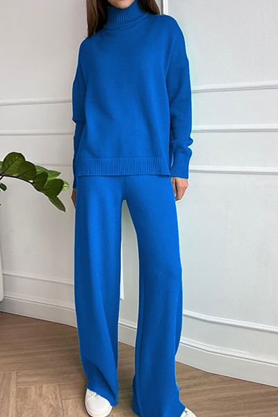 Turtleneck Knitted Sweater Set