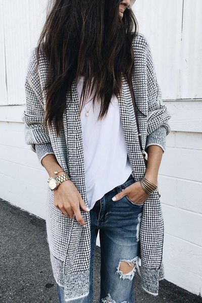 Long Waffle Cardi
