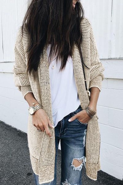 Long Waffle Cardi