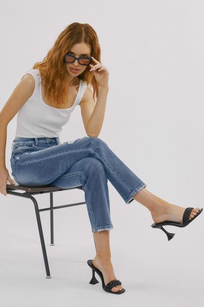 Kancan Straight Fit Boyfriend Jeans
