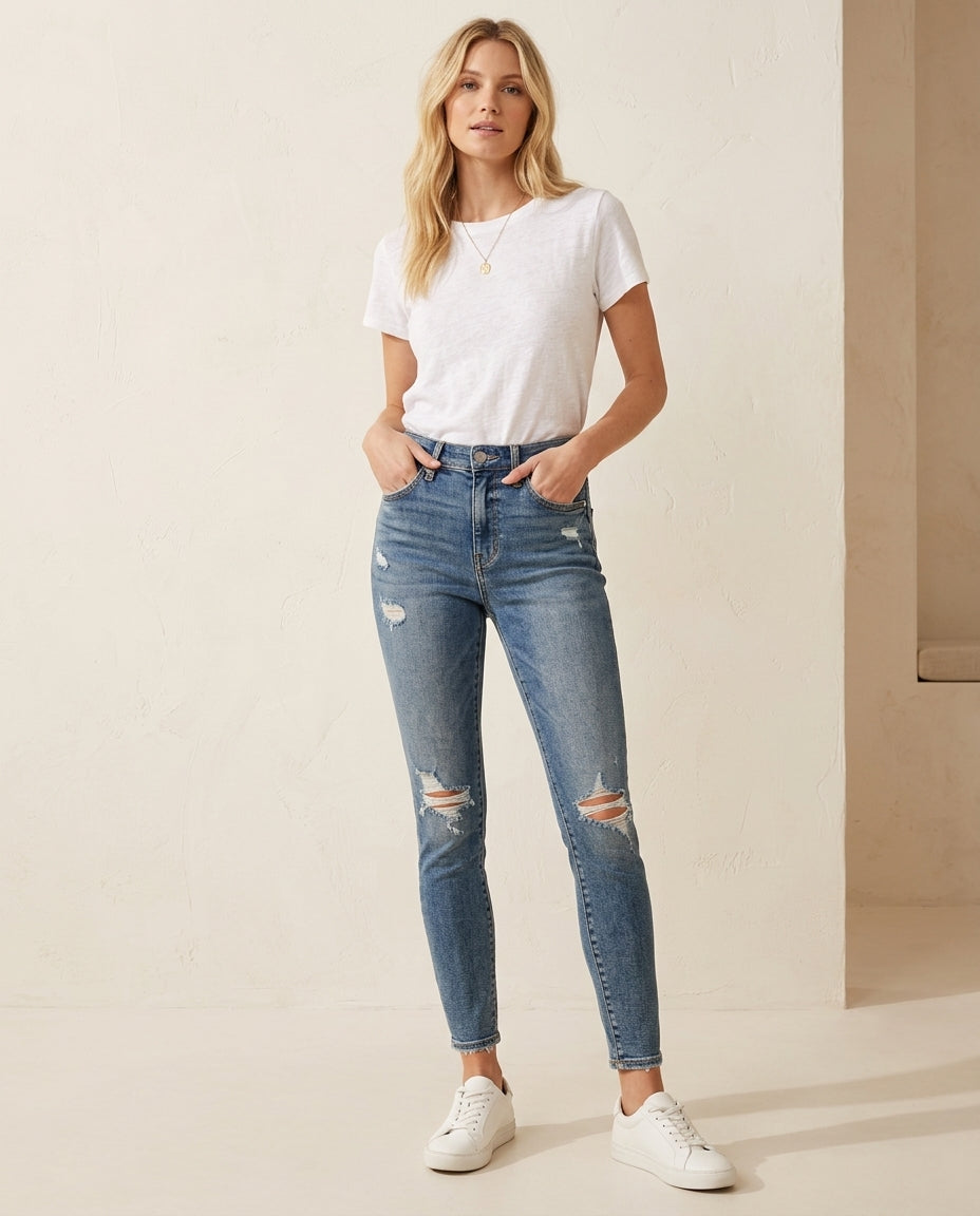 Distressed Denim Jean