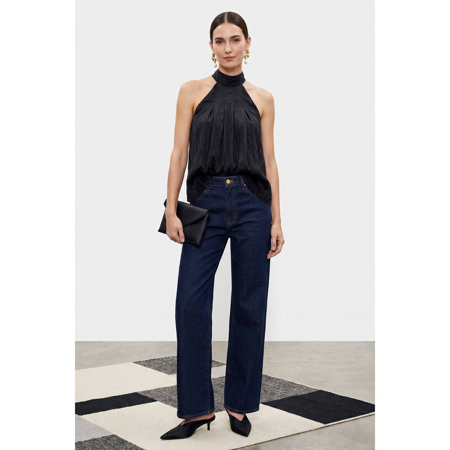 Convertible Scarf Sleeveless Satin Top