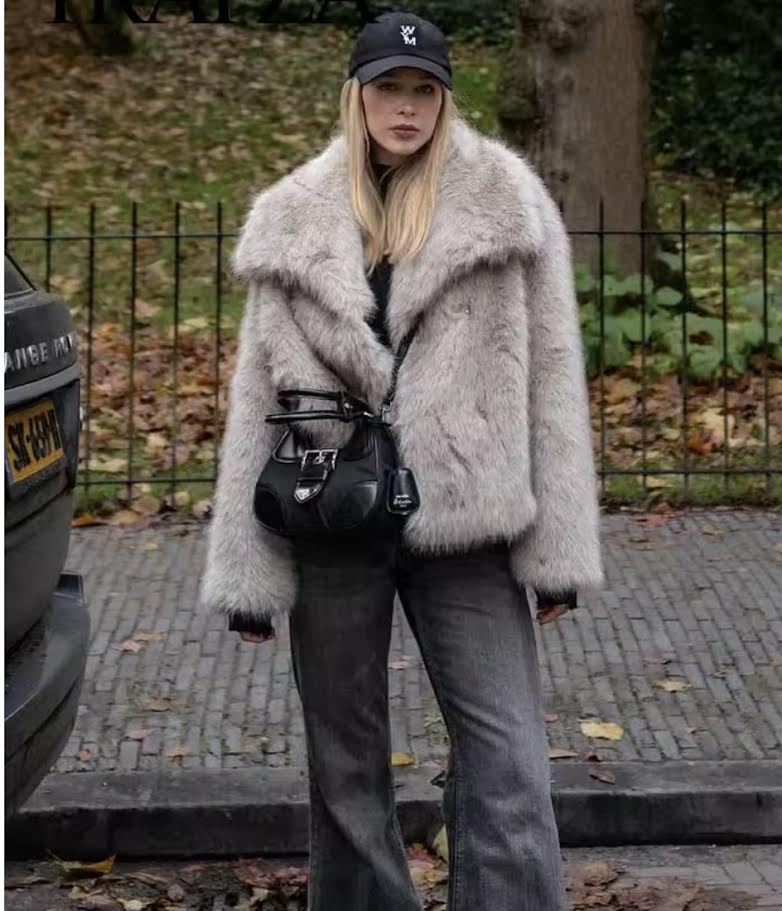 Wide Collar Fur Jacket