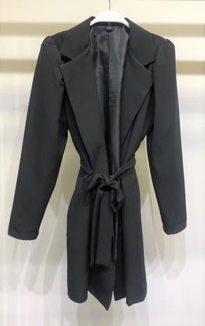 Tie Belt Long Jacket