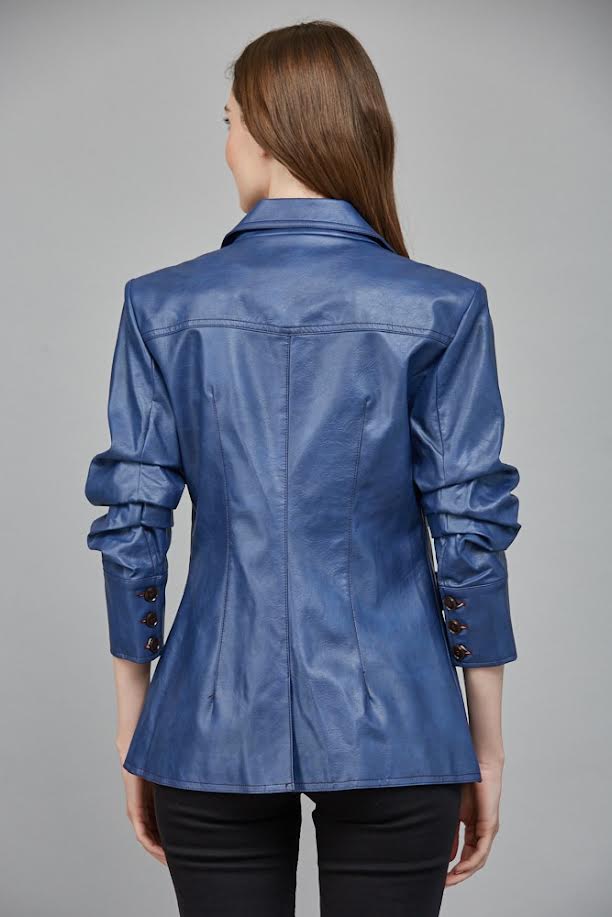 Faux Scrunched Sleeve Jacket