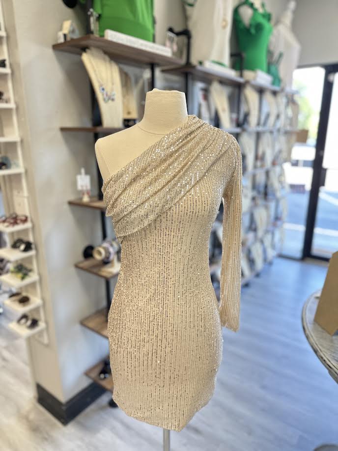 One Shoulder Sequin Dress