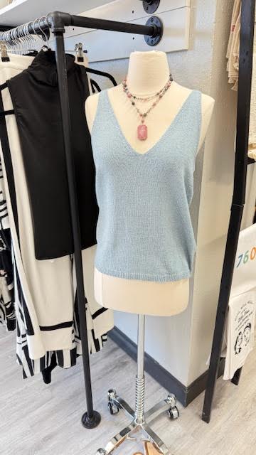 Fine Knit V Neck Tank