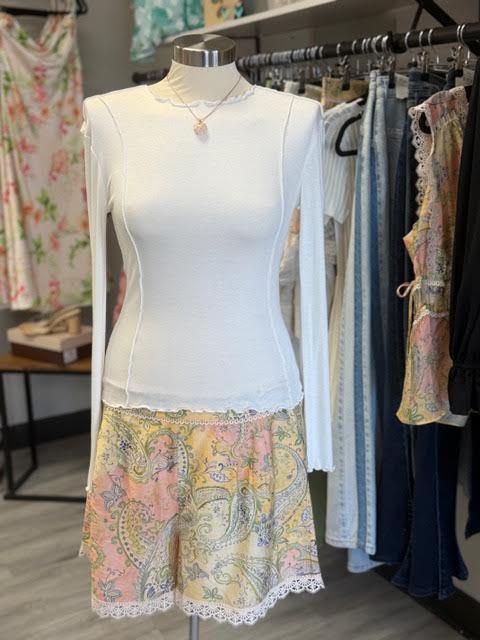 Seamed Long Sleeve Top