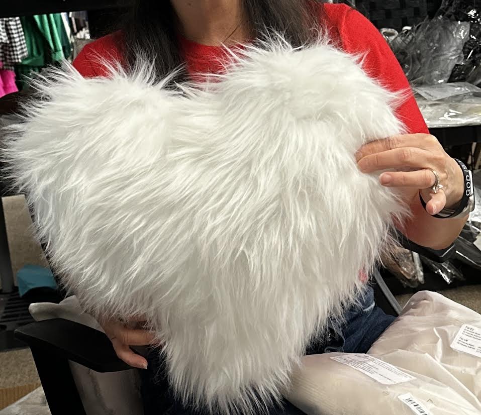 Fur Heart Pillow