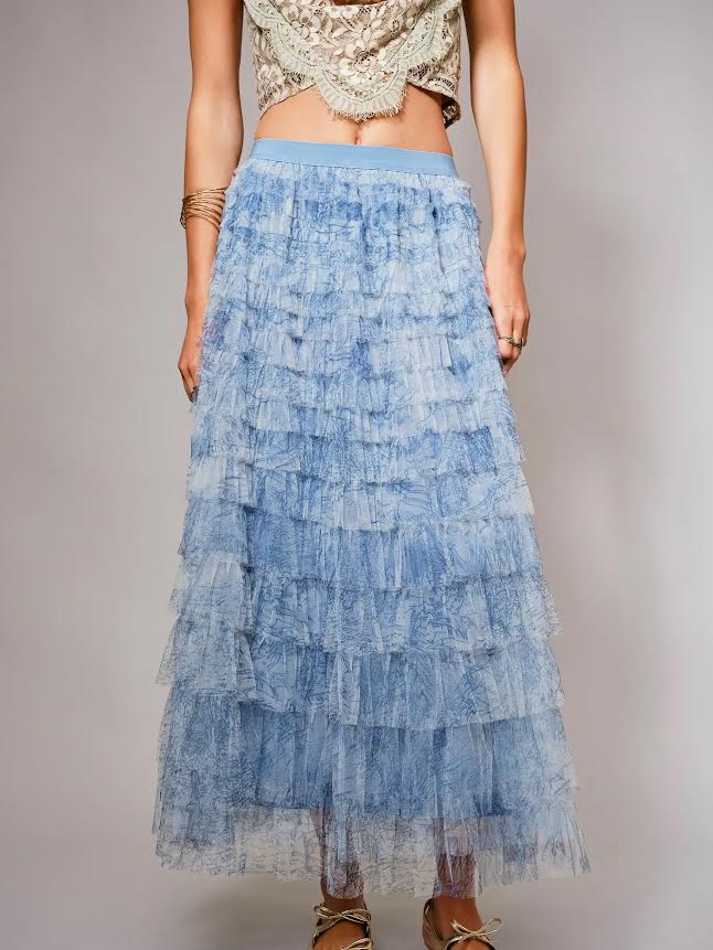 Tiered Lace Maxi Skirt