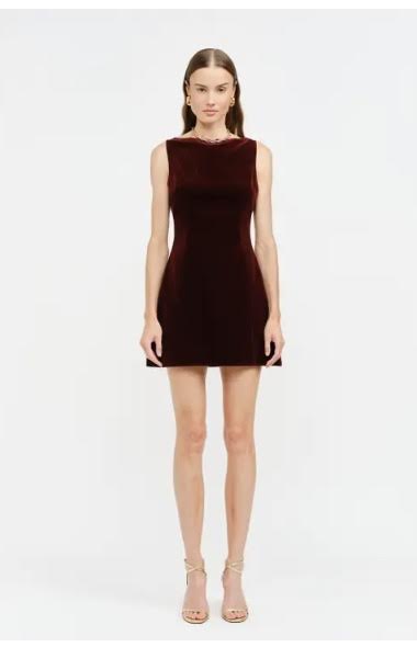 Velour V Neck Dress