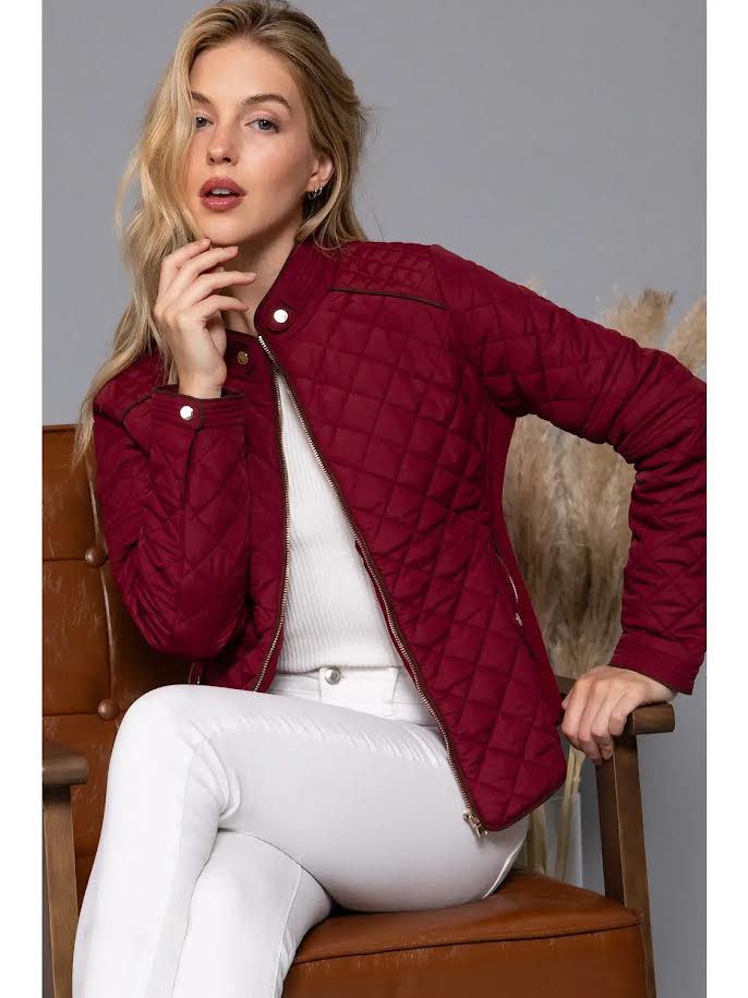 Suede Piping Rib Jacket