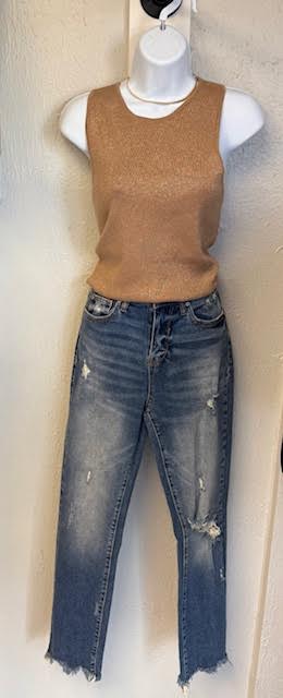 Midrise Distressed Skinny Jeans