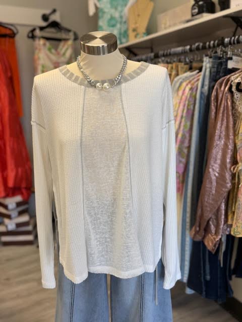 Side Slit Texured Top