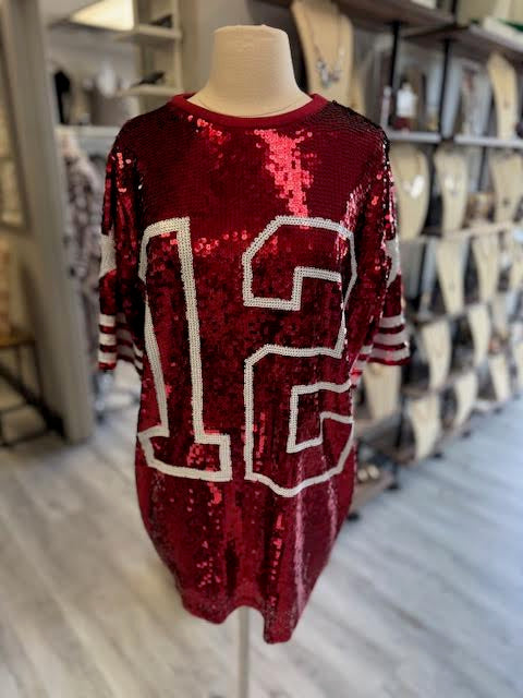 Red Sequin Dress