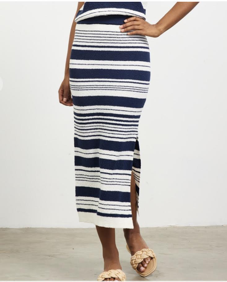 Multi Stripe Midi Skirt