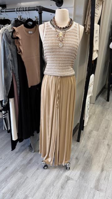 Drawstring Wide Leg Pant