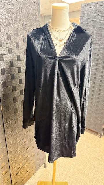 Crush Velvet Dress With Pockets