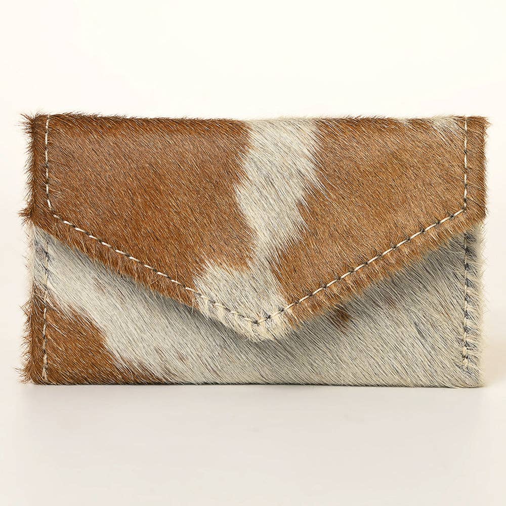 Envelope Hair-On Leather Coin Purse