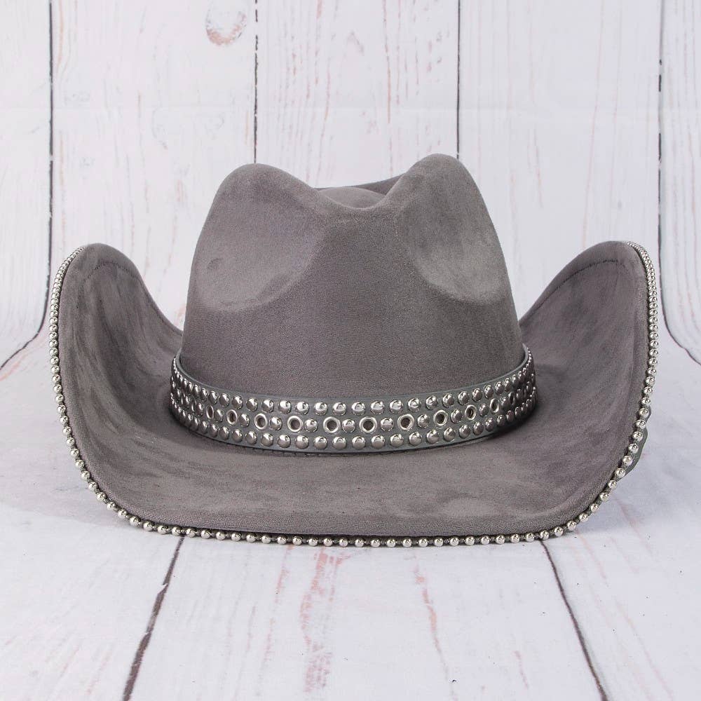 Studded Trim Western Cowboy Hat
