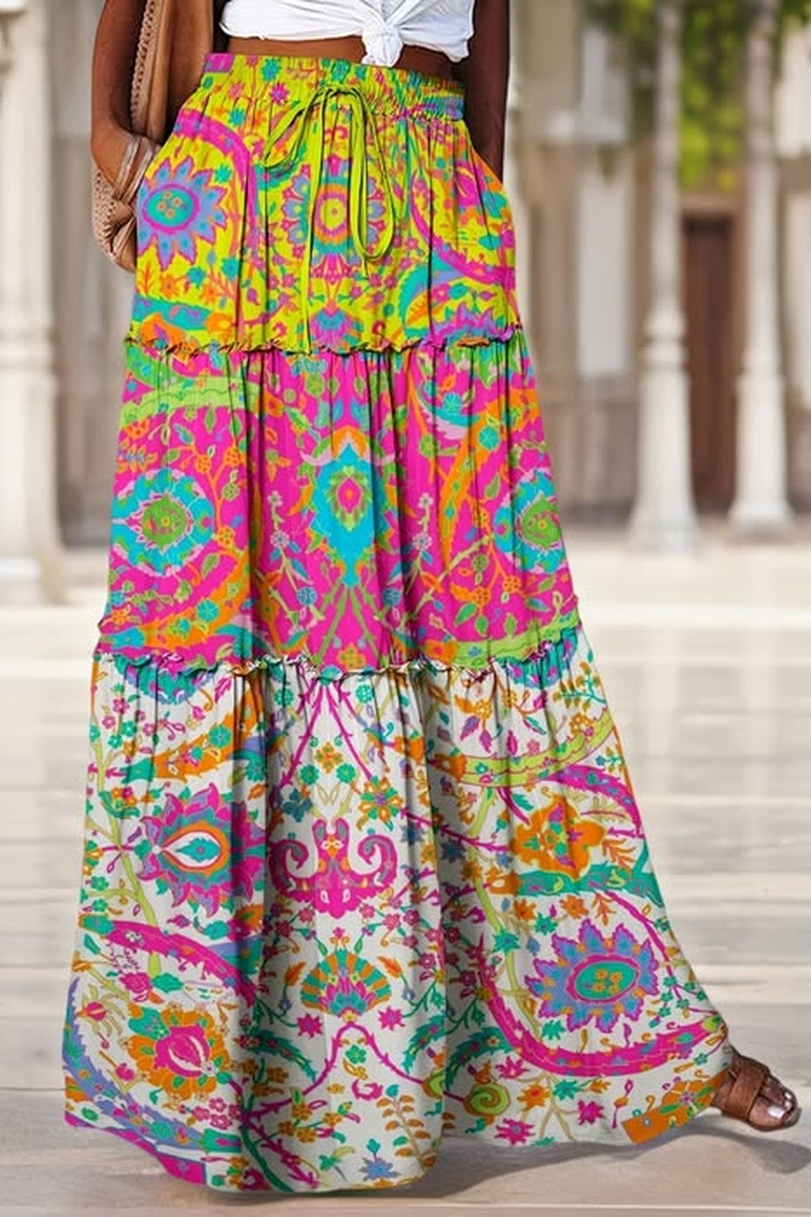 Colorful Tiered Skirt