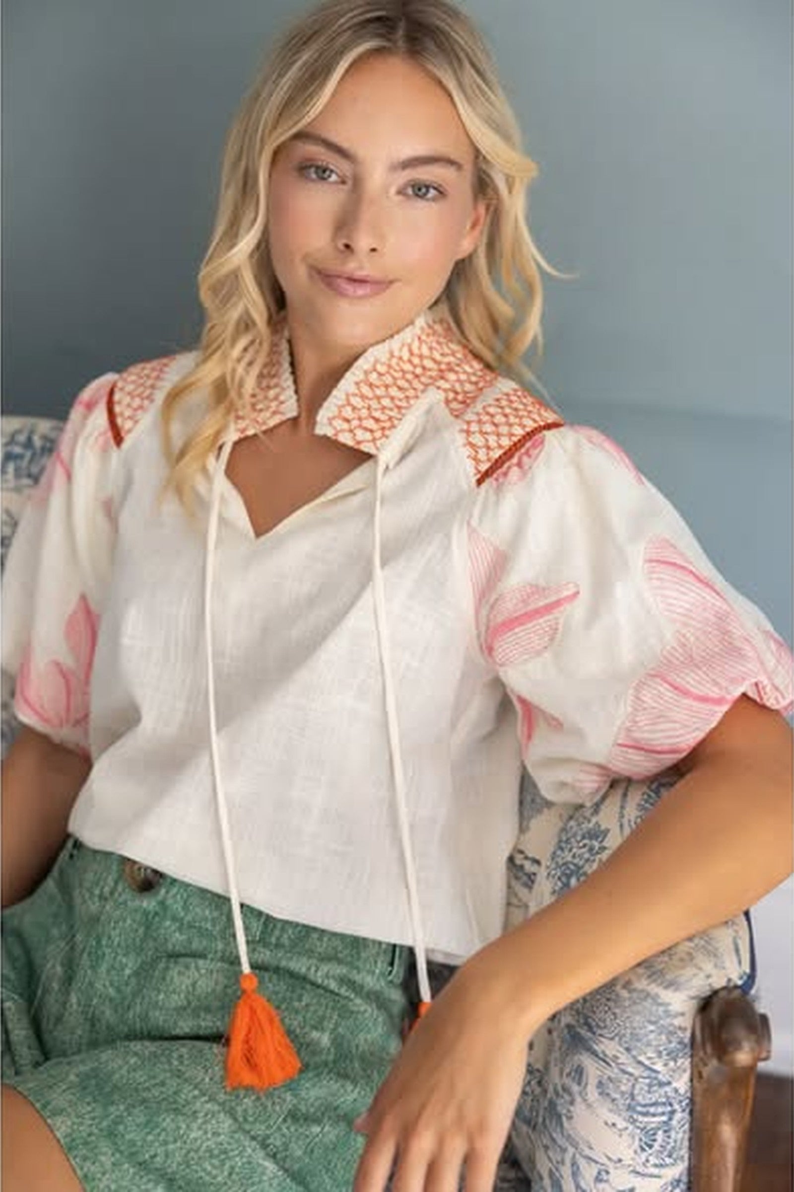 Tassel Tie Blouse