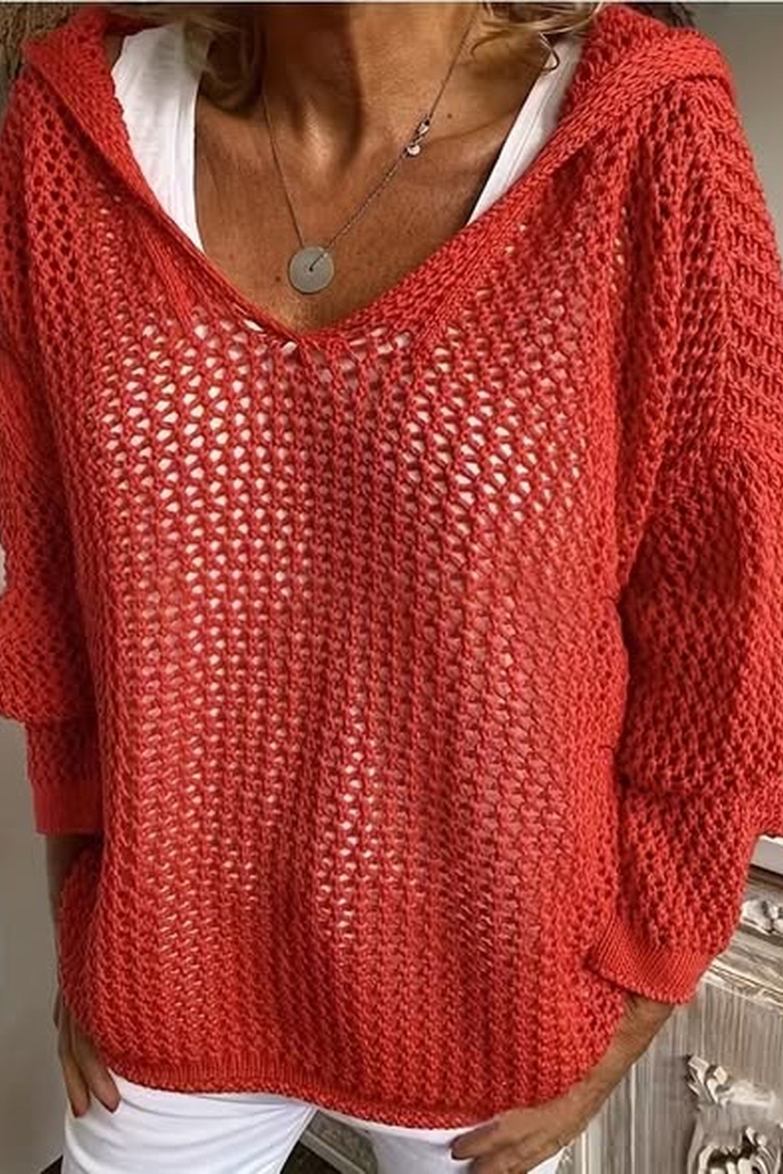 Open Weave Hoodie