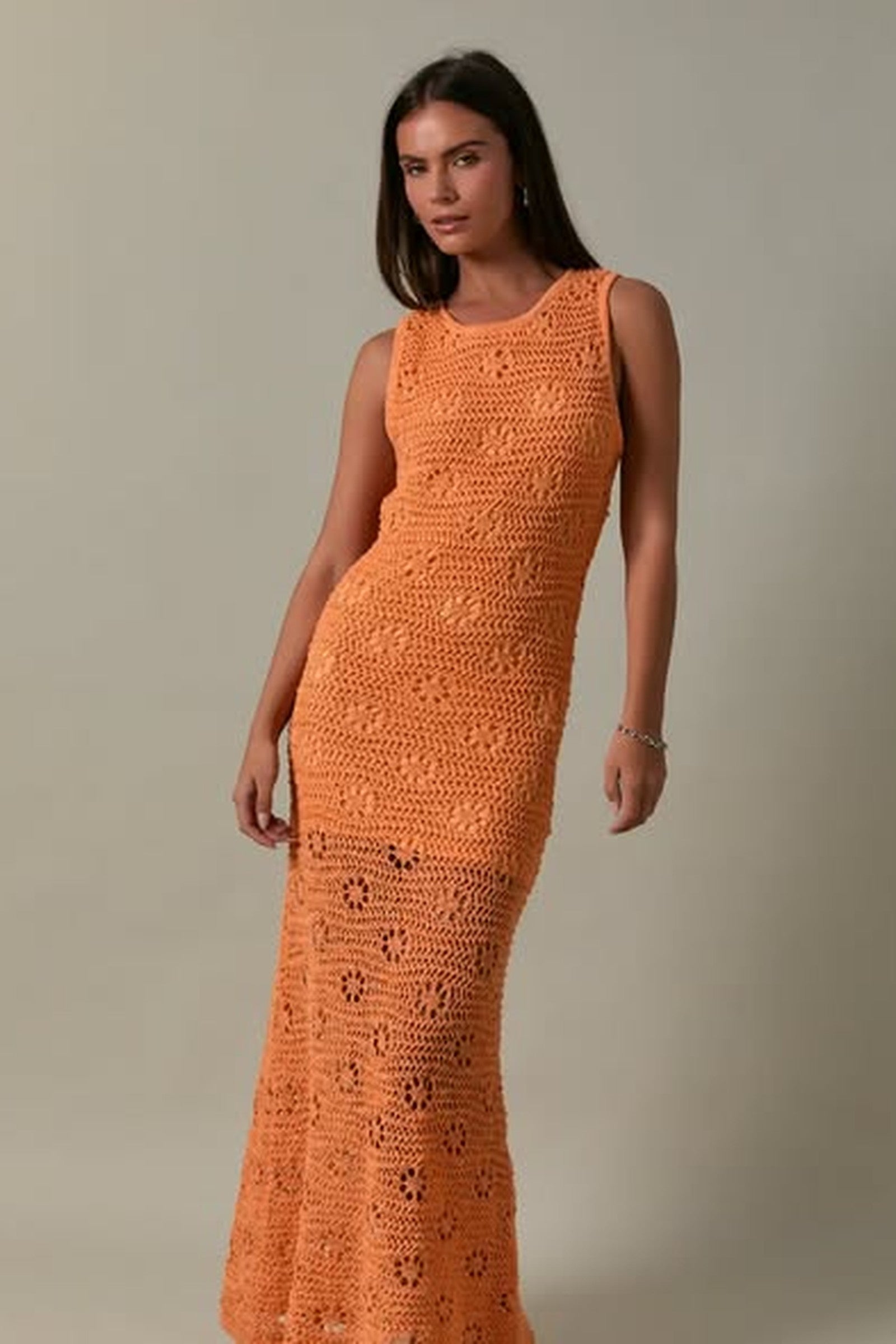 Sunset Crochet Maxi Dress
