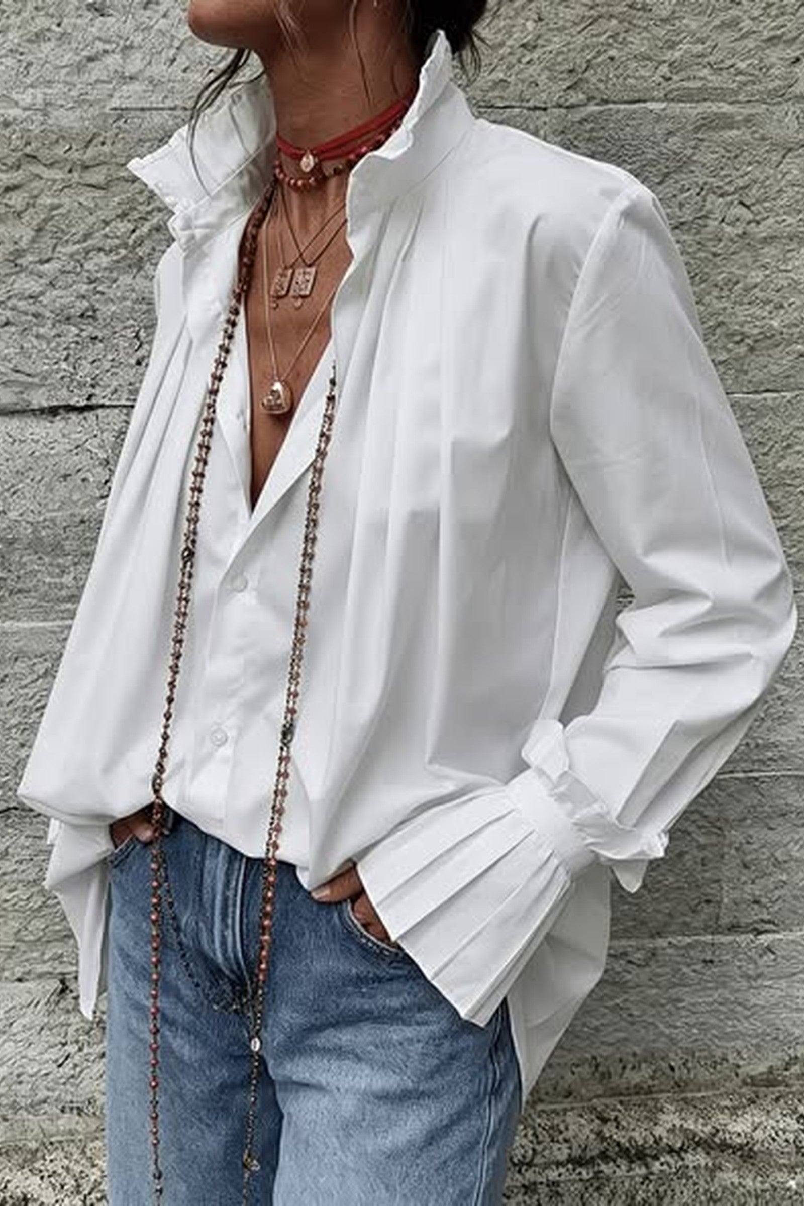 Pleated Cuff Blouse