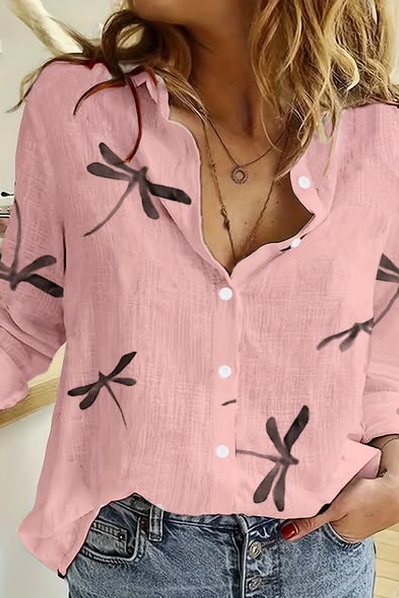 Dragonfly Print Blouse