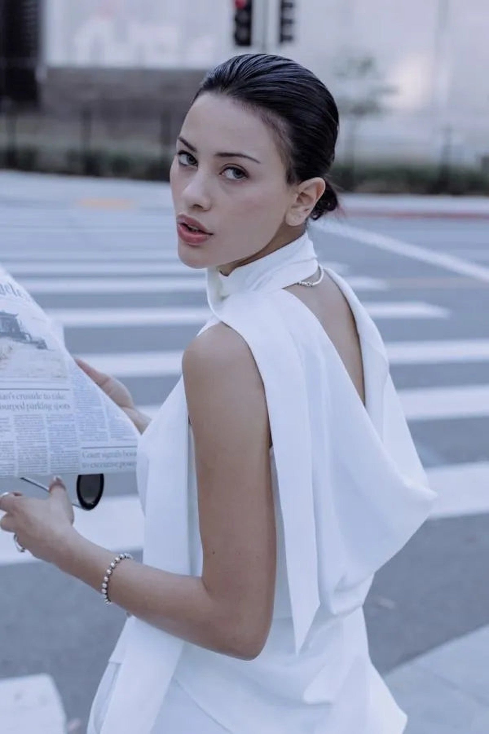 Satin Cowl Back Tank