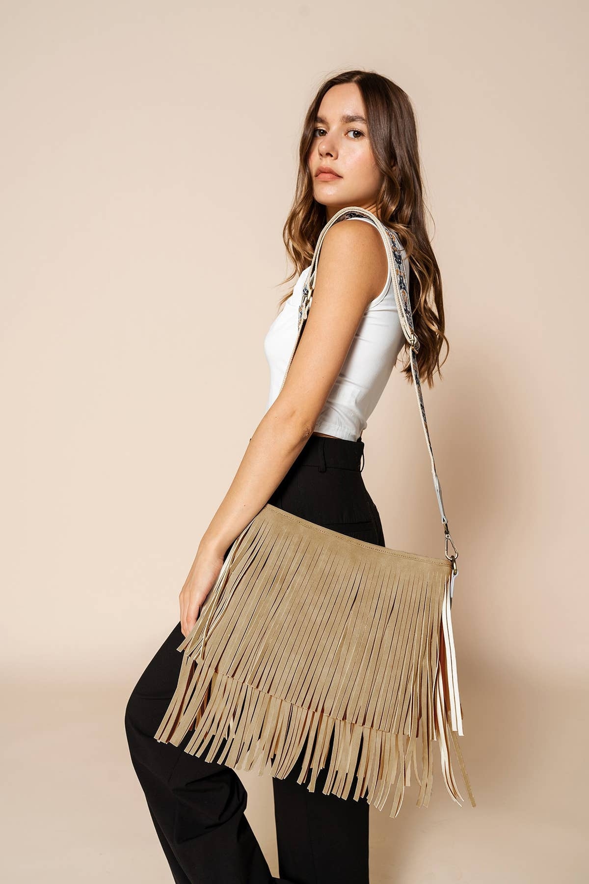 Sadie Suede Fringe Crossbody Bag