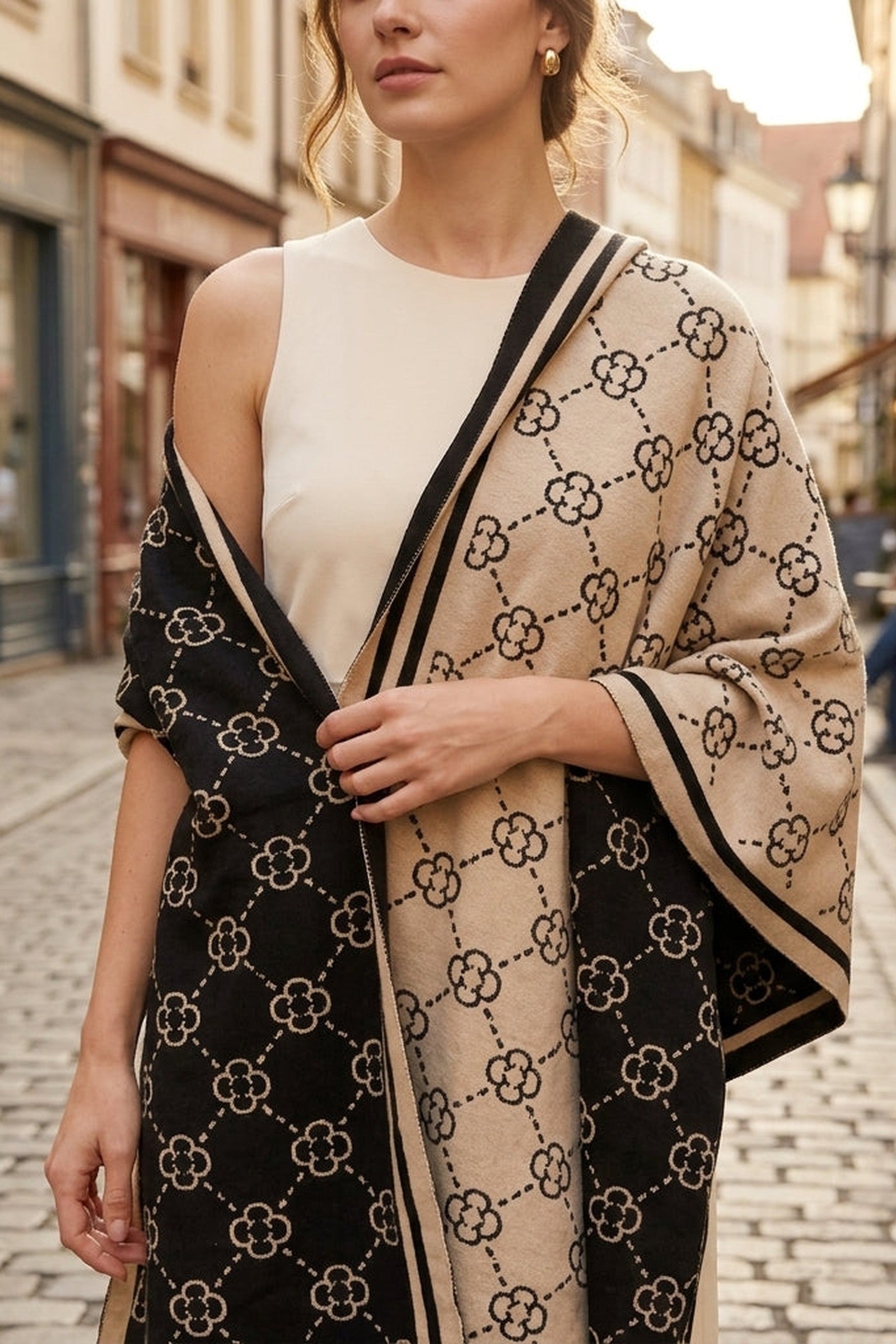 Reversible Monogram Scarf