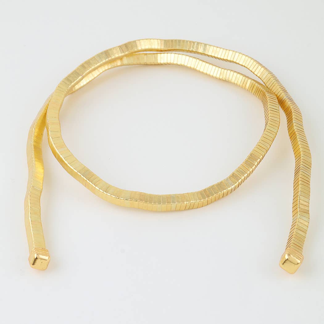Abstract Box Chain Wrap Choker Necklace