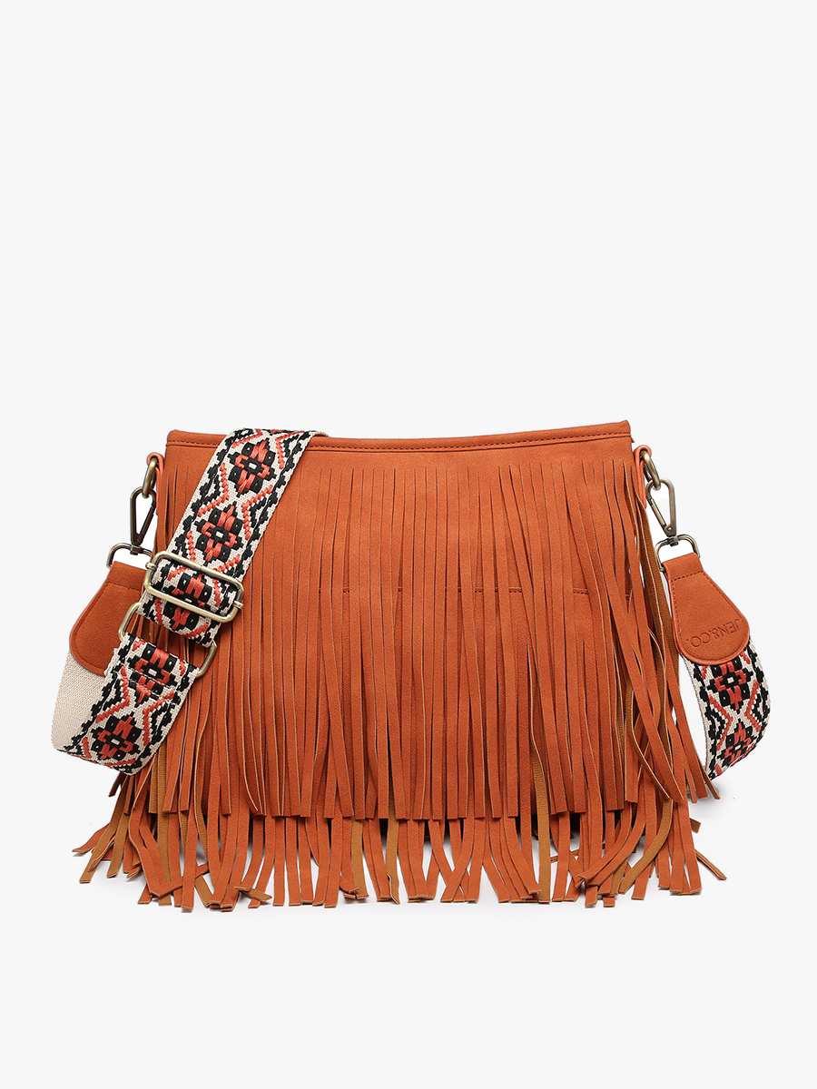 Sadie Suede Fringe Crossbody Bag