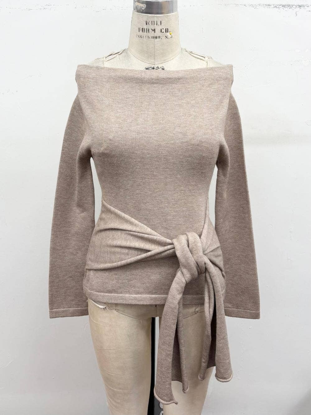 Off-the-Shoulder Tie-Waist Sweater
