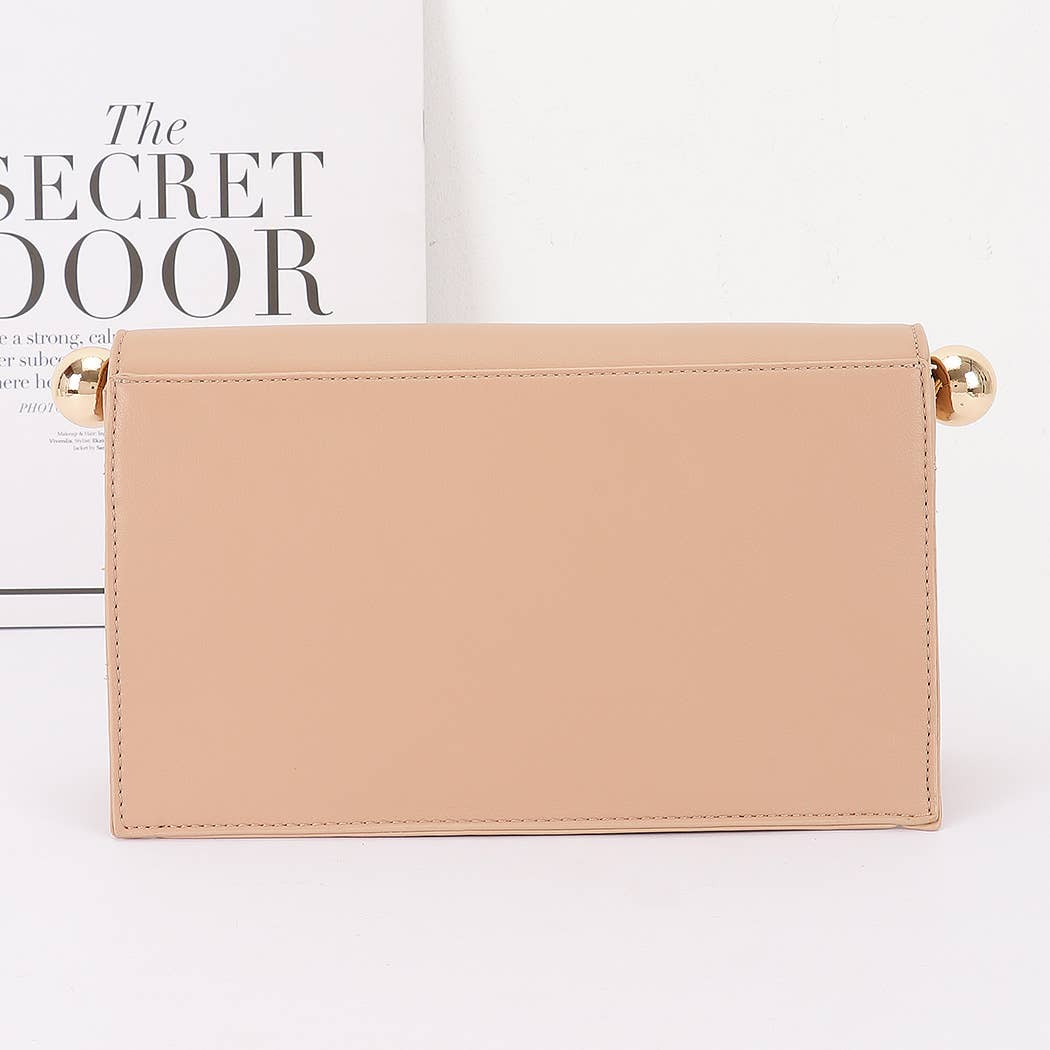 Roll-Top Sphere Accent Chain Clutch