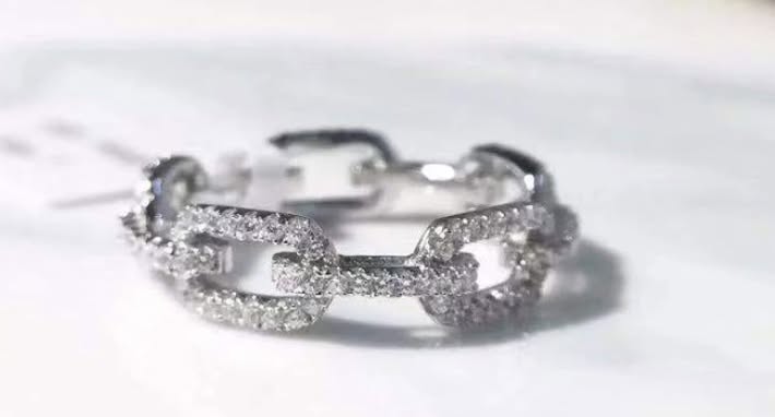 Sterling Silver Plated Link Ring