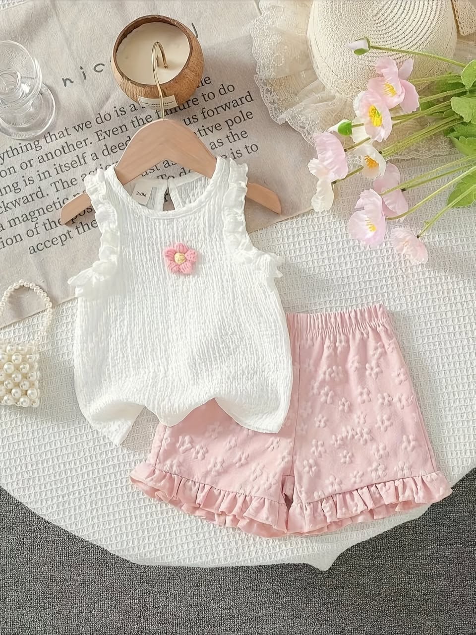 Baby Ruffle Crocheted Flower Set