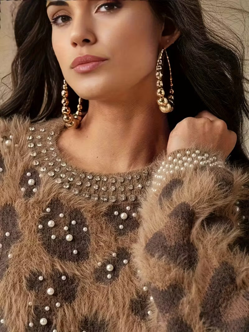 Leopard Pearl Sweater