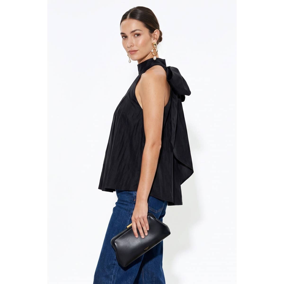 Convertible Scarf Sleeveless Satin Top