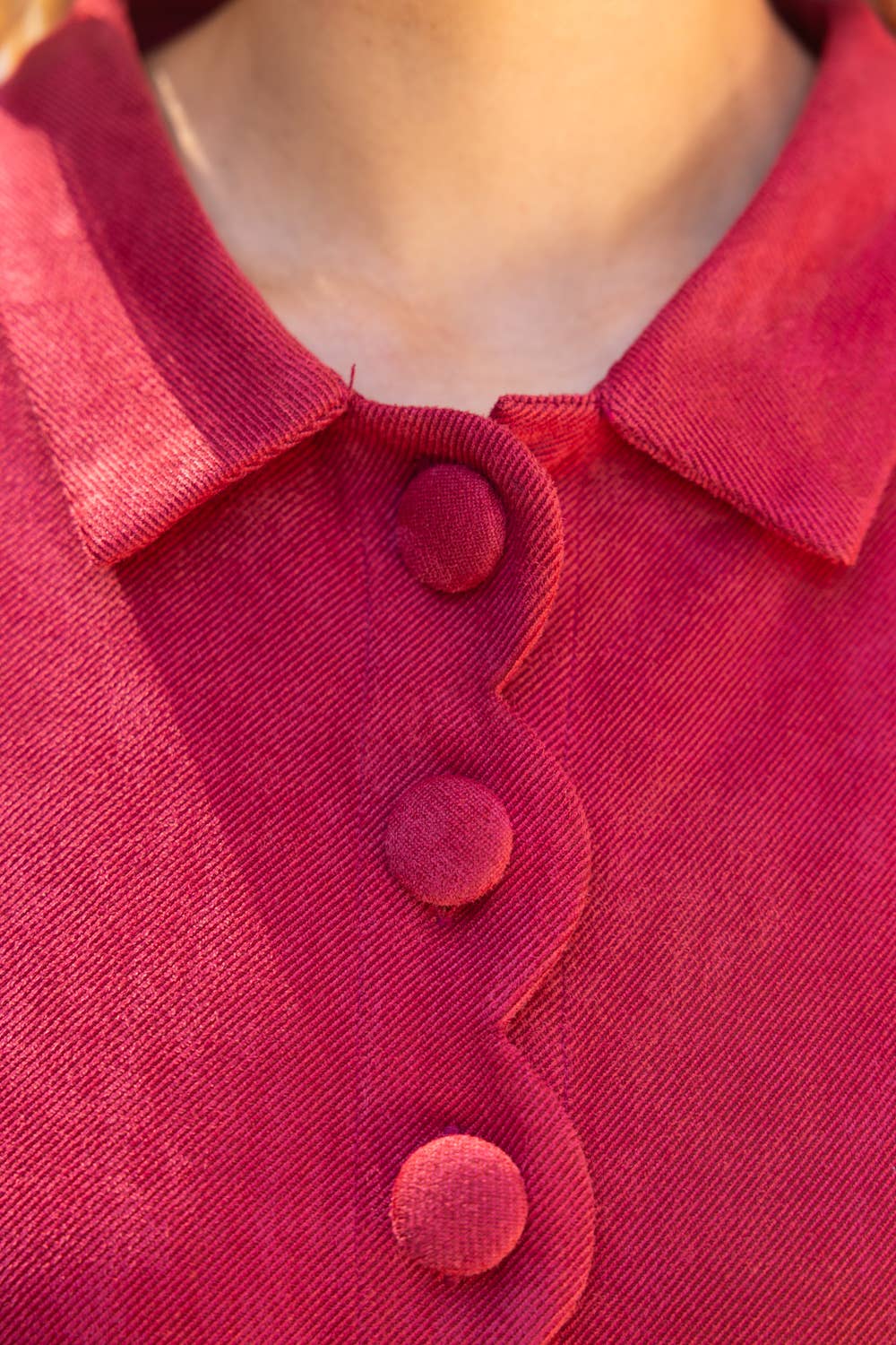 Scallop Collared Shift Dress