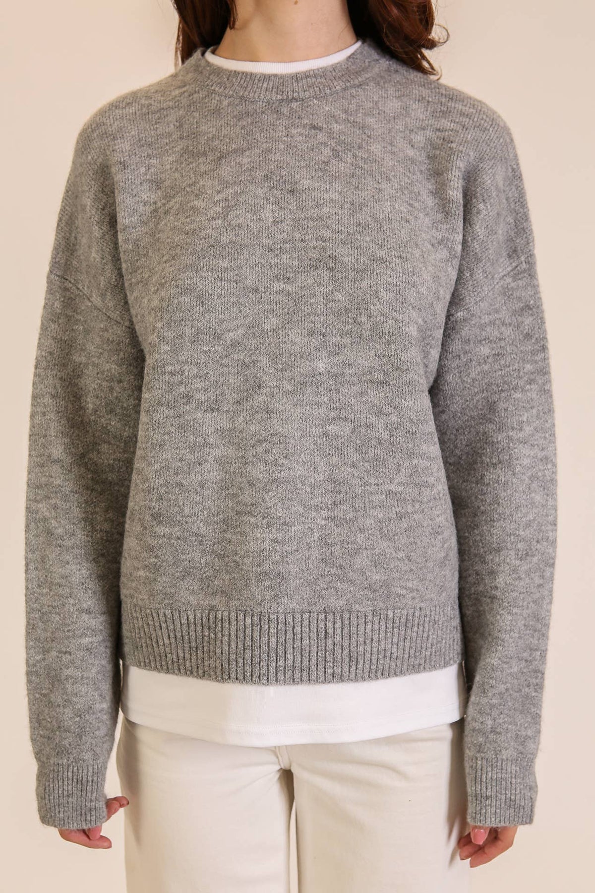 Twofer Crew Neck Layered Sweater