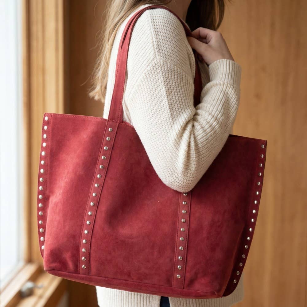 Studded Trim Tote Bag