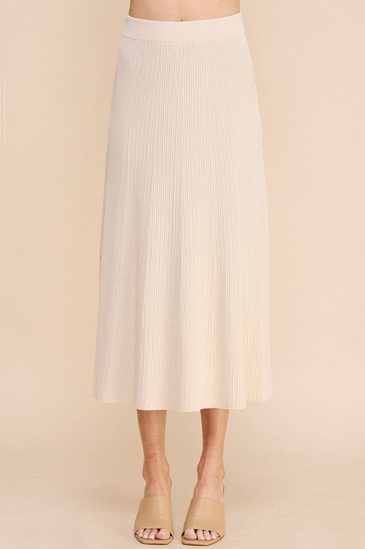 Knitted Rib A-line Skirt