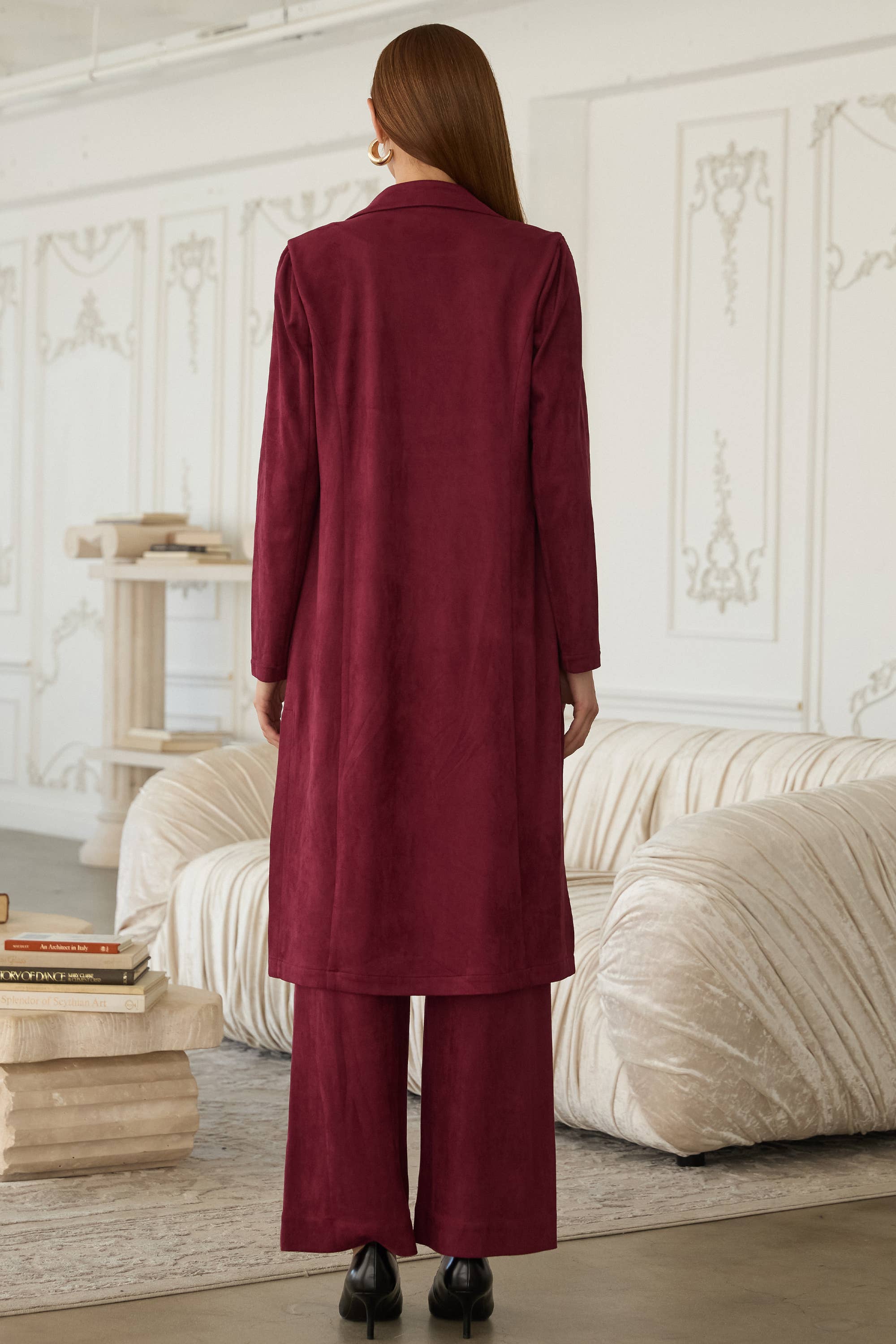 Western Faux Suede Duster Coat
