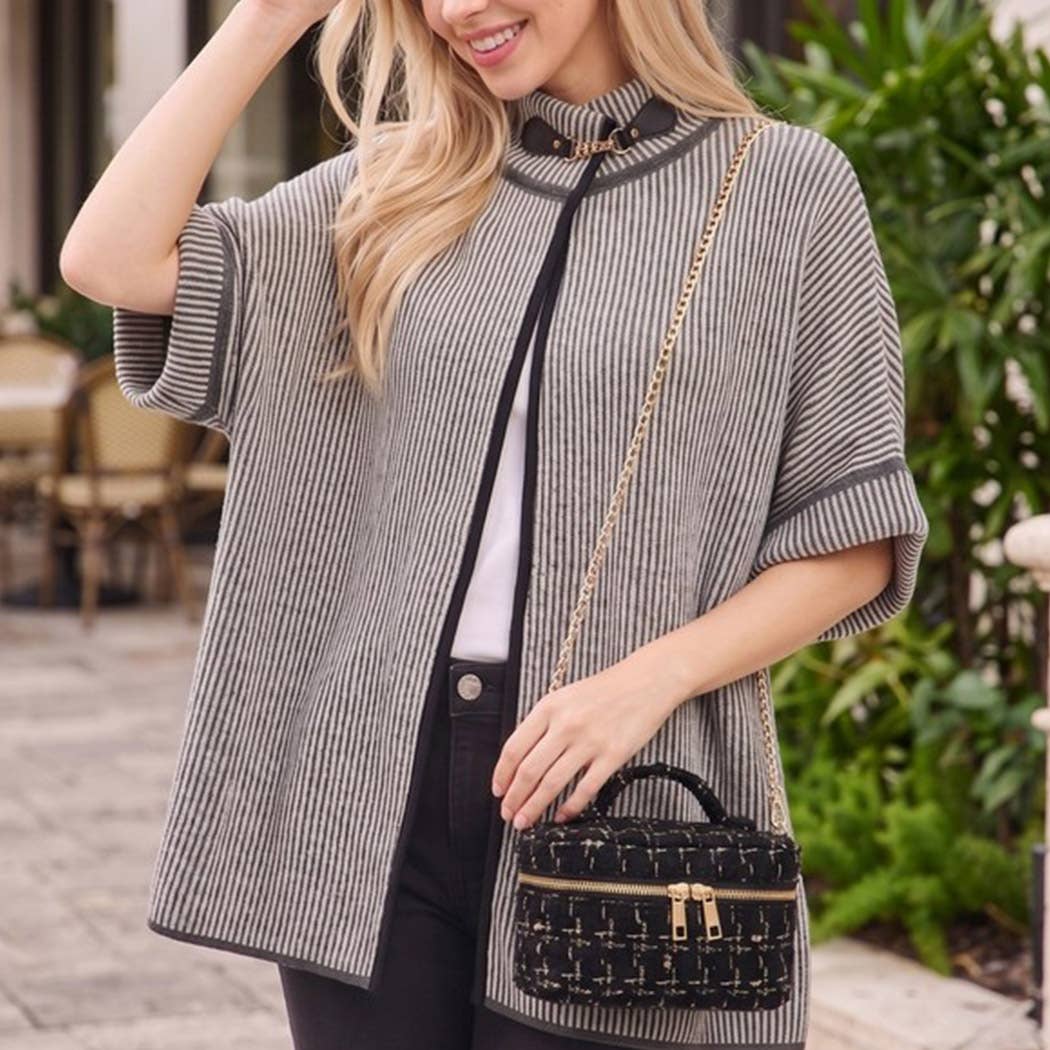 Tweed Vanity Chain Bag With Top Handle