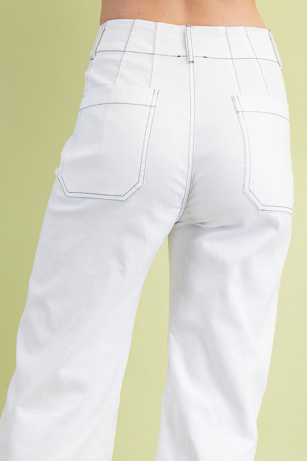 Ivory Pant With Stitching