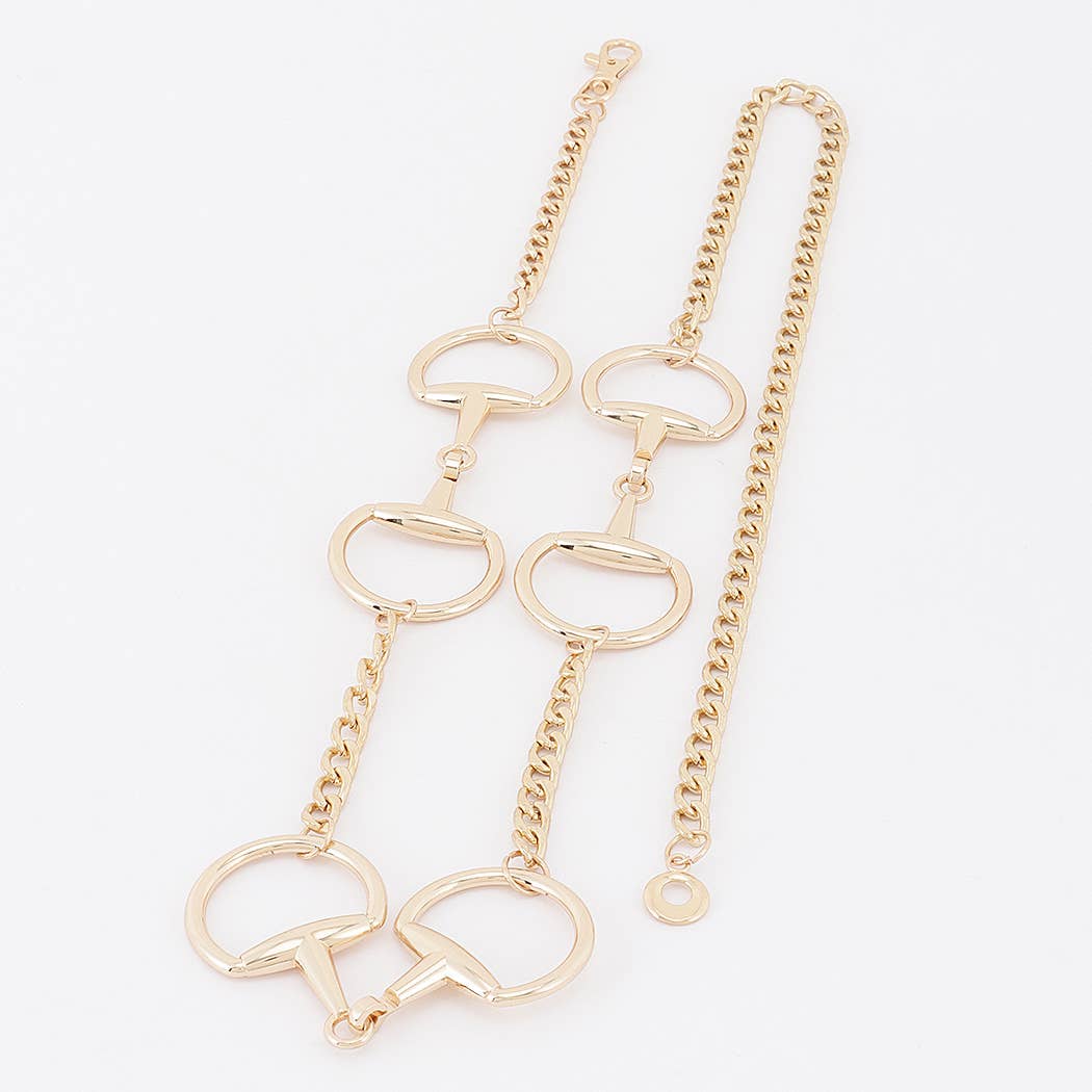 Horsebit Layered Chain Waist Belt